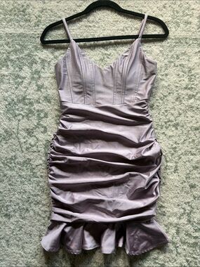 Lavender Ruched Slip Dress